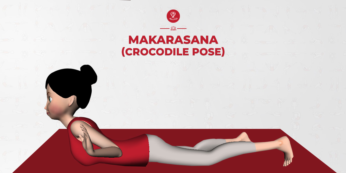 मकरासन करण्याची योग्य पद्धत, उपयोग आणि घ्यावयाची खबरदारी | How to do makarasana  or crocodile pose step by step instructions in marathi