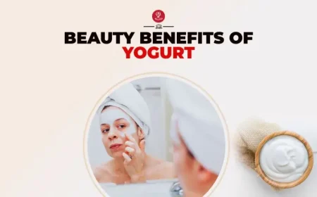 Natural yogurt face mask applied to smooth and hydrate skin, perfect for acne-prone and dry skin types.