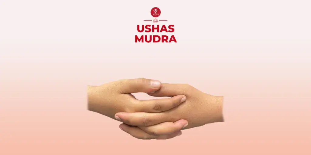 Ushas Mudra hand gesture demonstrating the correct finger position during morning meditation