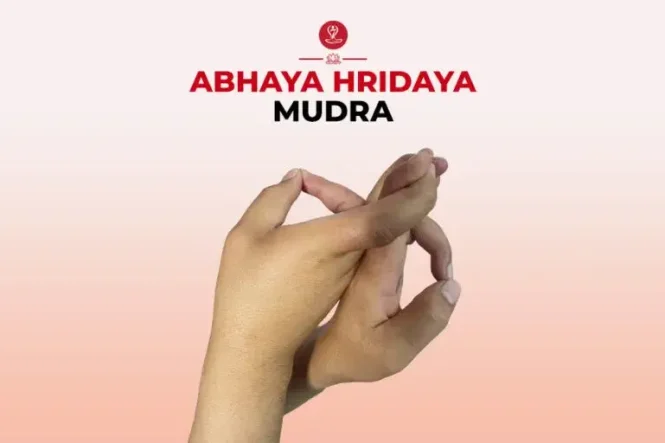 Abhaya Hridaya Mudra hand gesture demonstrating the Fearless Heart Mudra for meditation, emotional balance, and inner peace.