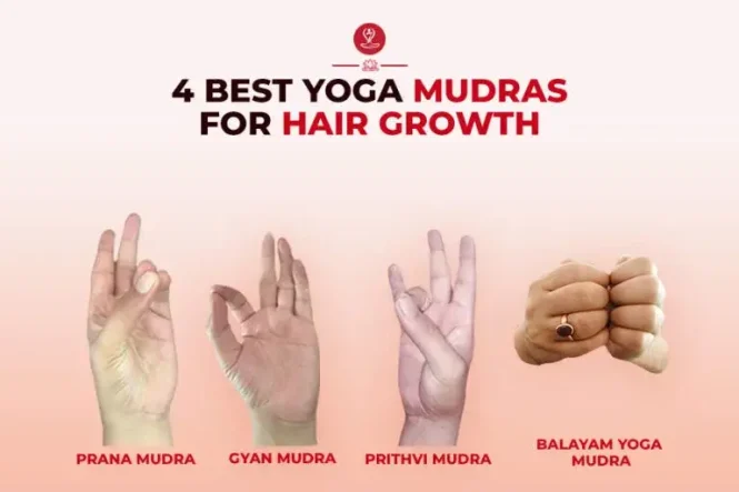 Person practicing yoga mudras for hair growth to naturally support healthy hair and reduce hair fall.