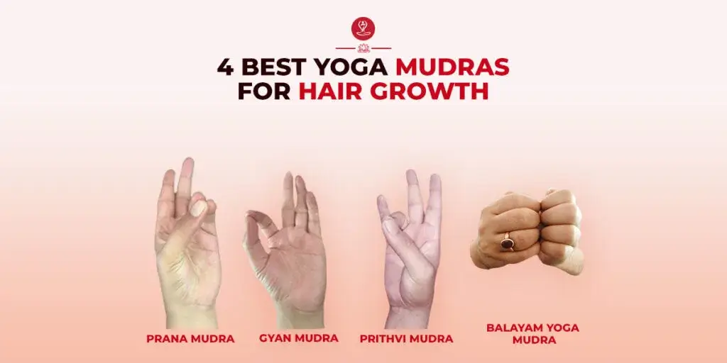 Person practicing yoga mudras for hair growth to naturally support healthy hair and reduce hair fall.