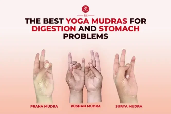 Person practicing Mudras for Digestion to naturally support gut health and relieve bloating.