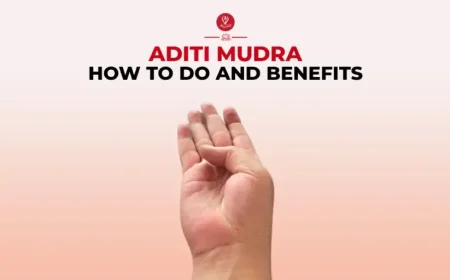 Aditi Mudra hand gesture showing correct finger placement and traditional wellness benefits