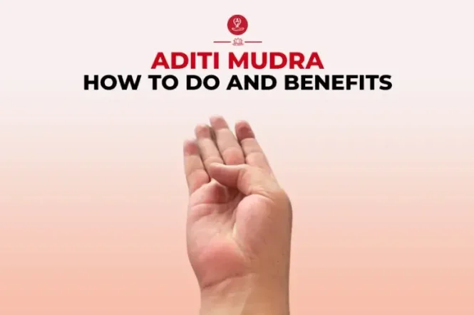 Aditi Mudra hand gesture showing correct finger placement and traditional wellness benefits