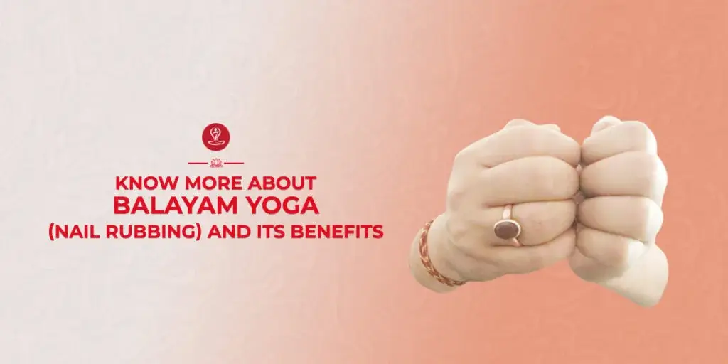 Person practicing Balayam Yoga by rubbing fingernails together to support healthy hair growth naturally.
