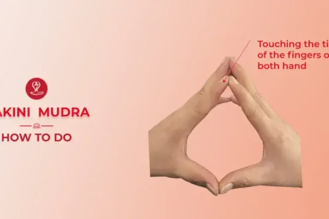 Person practicing Hakini Mudra with correct fingertip position to improve focus, memory, and mental clarity during meditation.