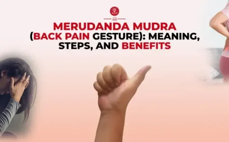 Person practicing Merudanda Mudra during meditation.