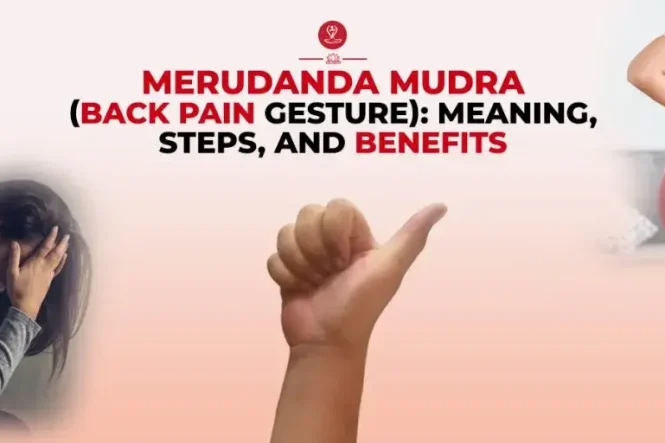 Person practicing Merudanda Mudra during meditation.