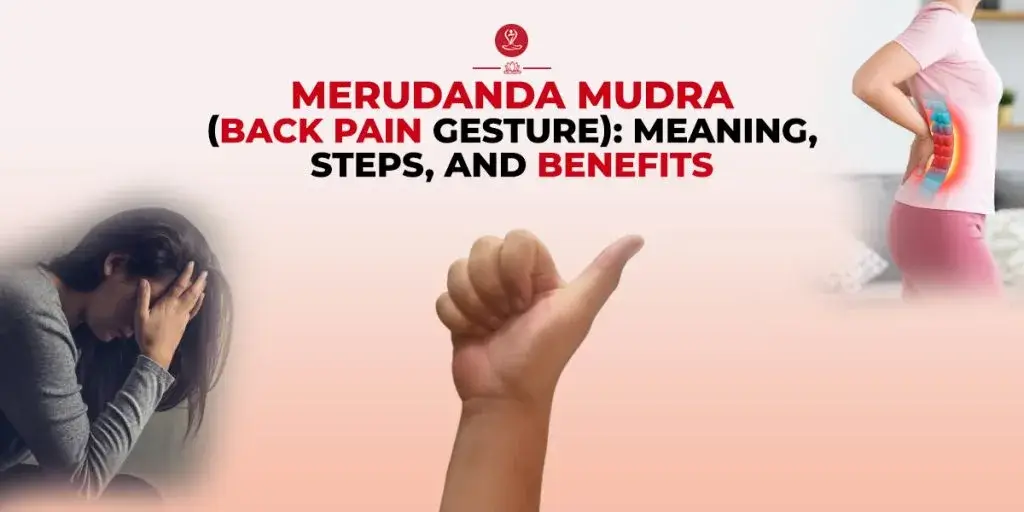 Person practicing Merudanda Mudra during meditation.