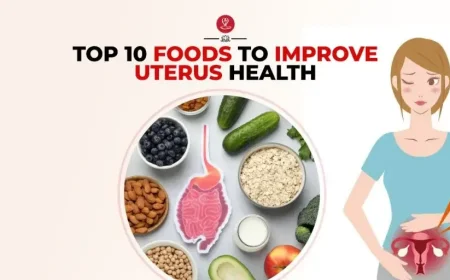 Fresh leafy greens and berries for uterine health