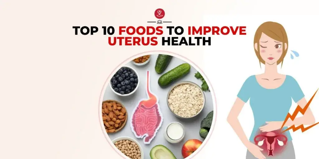 Fresh leafy greens and berries for uterine health