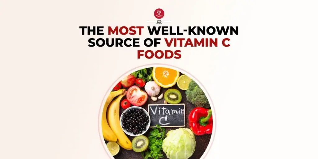 Assorted high vitamin C foods: guava, kiwi, bell peppers
