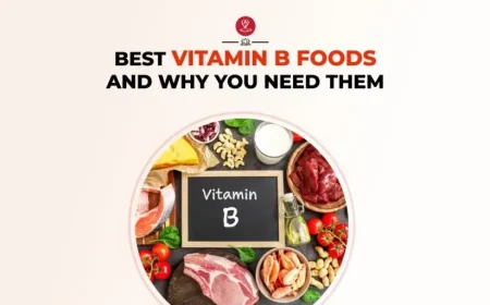 Assorted vitamin B foods: eggs, nuts, seeds, spinach, banana