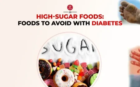 High sugar foods like candies, soda, and pastries on a table