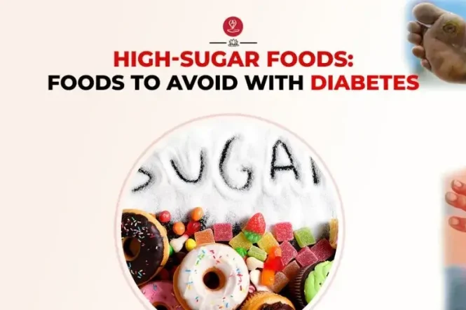 High sugar foods like candies, soda, and pastries on a table