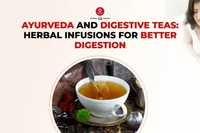 Cup of herbal digestive tea with fresh ginger and mint leaves