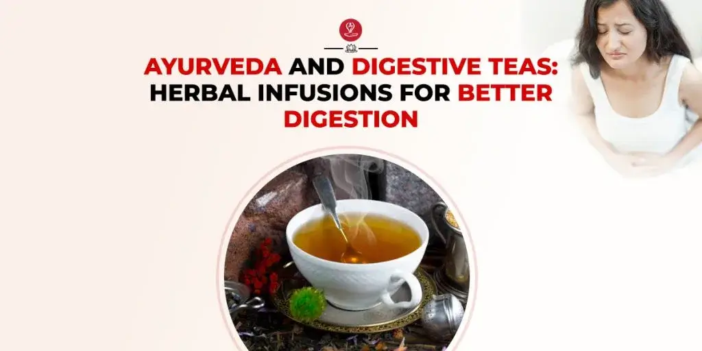 Cup of herbal digestive tea with fresh ginger and mint leaves