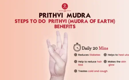 Person practicing Prithvi Mudra (Earth Mudra) during meditation with proper hand position.