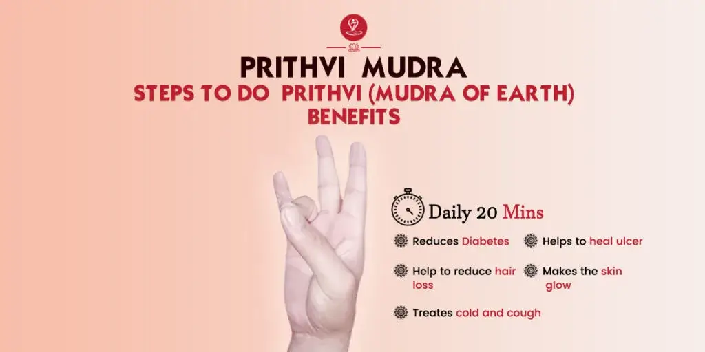 Person practicing Prithvi Mudra (Earth Mudra) during meditation with proper hand position.