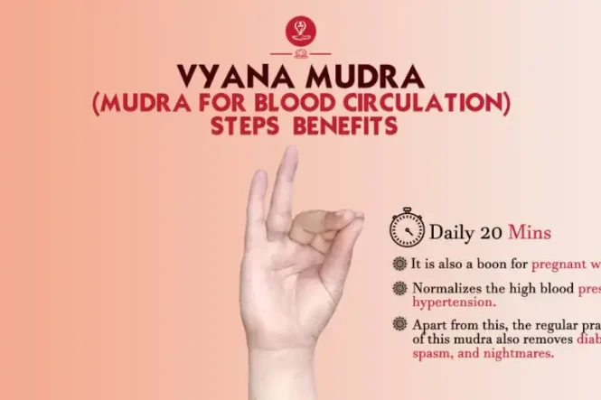 Vyana Mudra hand gesture showing the correct finger position for beginners