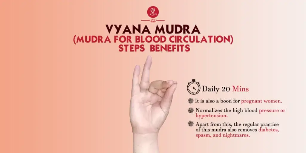Vyana Mudra hand gesture showing the correct finger position for beginners