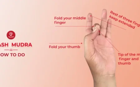 Person practicing Akash Mudra during meditation.