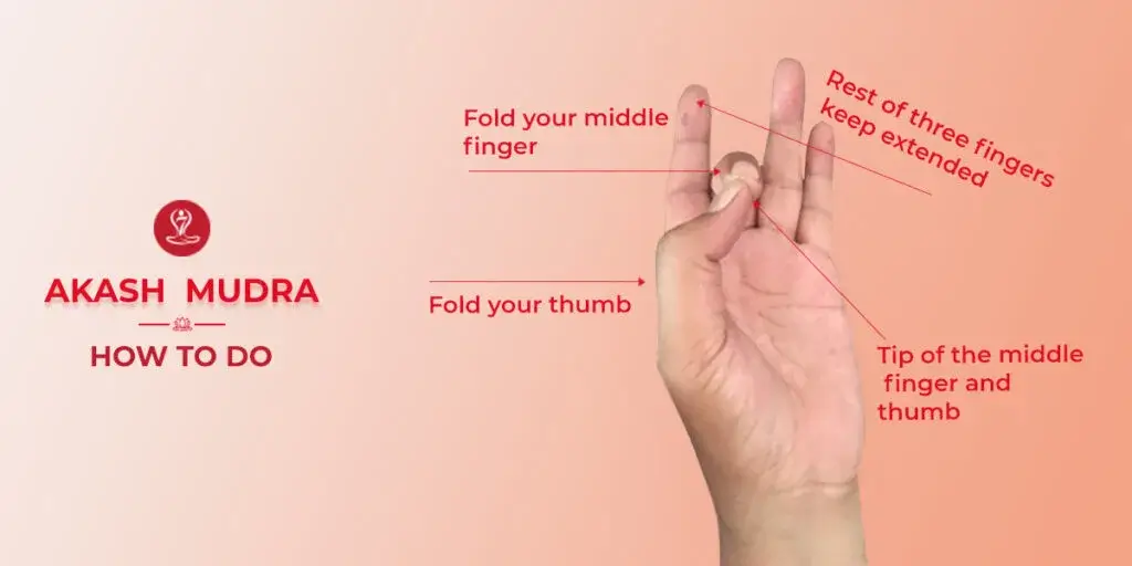 Person practicing Akash Mudra during meditation.