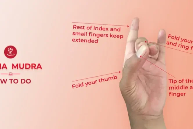 Woman practicing Apana Mudra in a meditation pose.