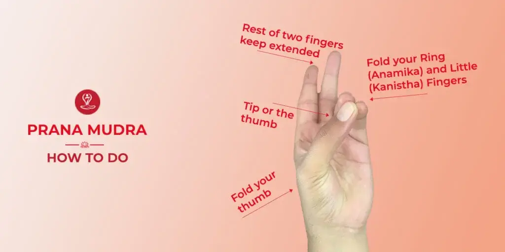Woman practicing Prana Mudra in a peaceful meditation pose.