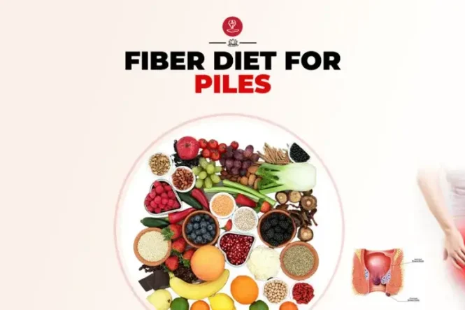 High-fiber foods for piles relief including fruits, vegetables, and whole grains