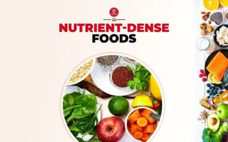 Colorful nutrient-dense foods including blueberries, kale, spinach, quinoa, lentils, nuts, seeds, sweet potatoes, and fresh vegetables arranged on a healthy eating table to support overall wellness and nutrition.