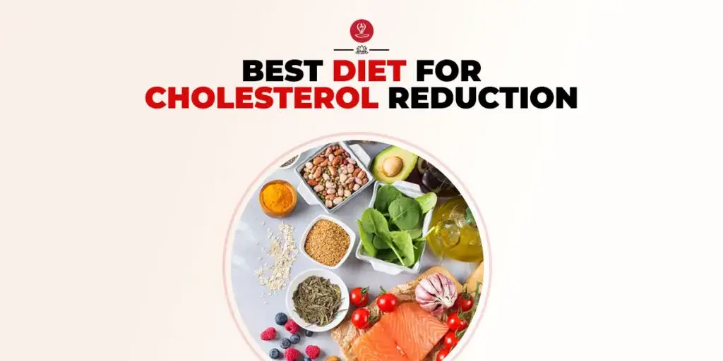 Healthy lower cholesterol diet meal with vegetables and whole grains