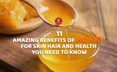 Jar of natural honey with honey dipper, showcasing the benefits of honey for skin, hair, and overall health wellness.