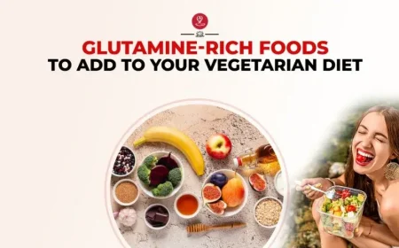Glutamine-rich foods including yogurt, tofu, spinach, beans, lentils, nuts, and seeds for gut health and muscle recovery.