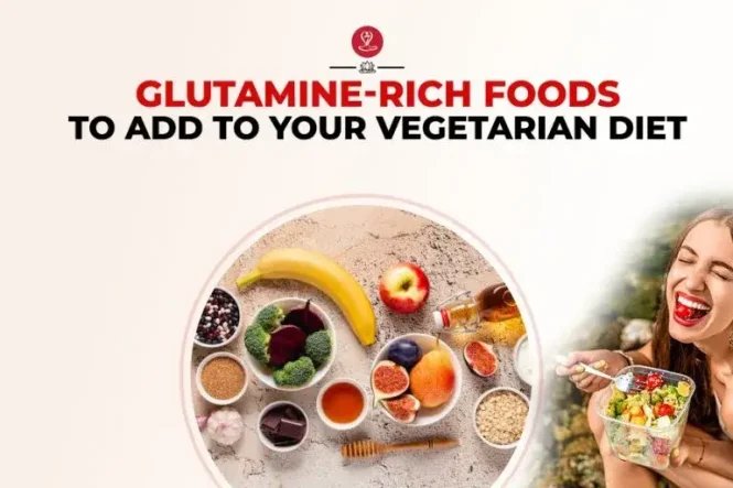 Glutamine-rich foods including yogurt, tofu, spinach, beans, lentils, nuts, and seeds for gut health and muscle recovery.